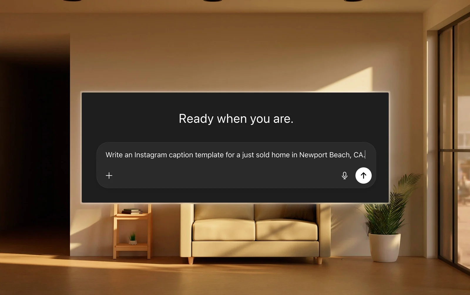 AI-generated photo captions on real estate listing images showing automated visual marketing for agents