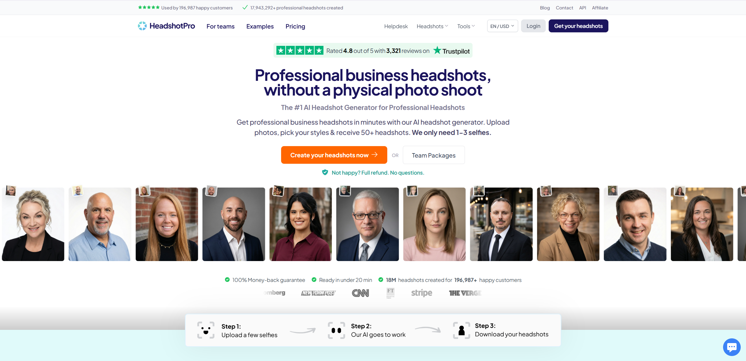 HeadshotPro AI headshot platform comparison