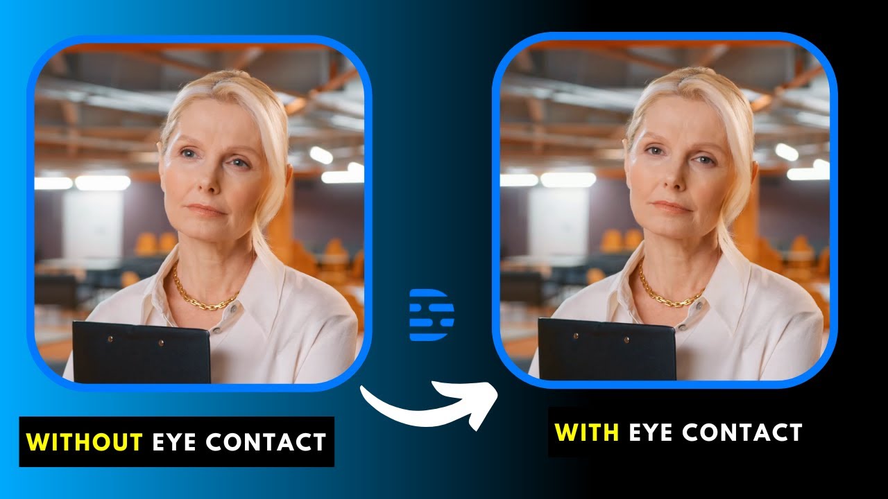 Descript AI eye contact correction feature for real estate videos