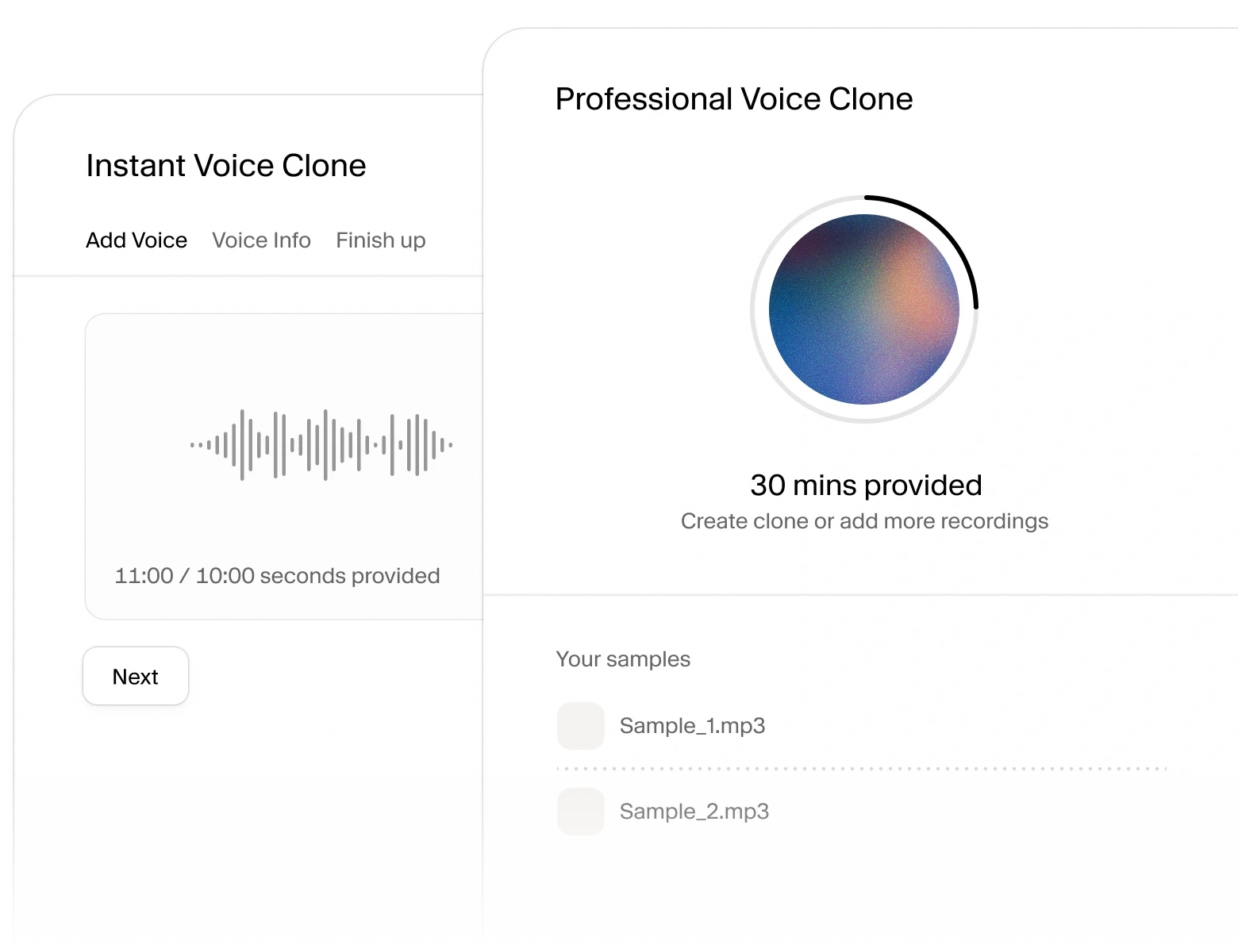 ElevenLabs voice cloning feature for real estate agents