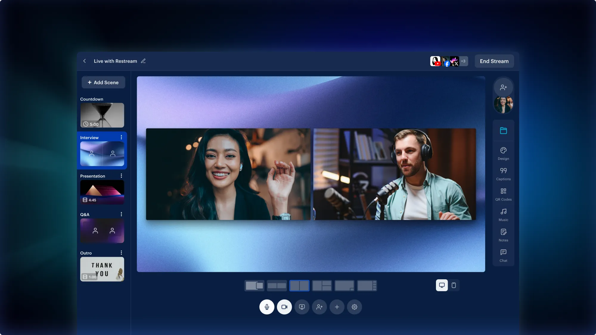 Restream studio multistreaming platform for real estate live video
