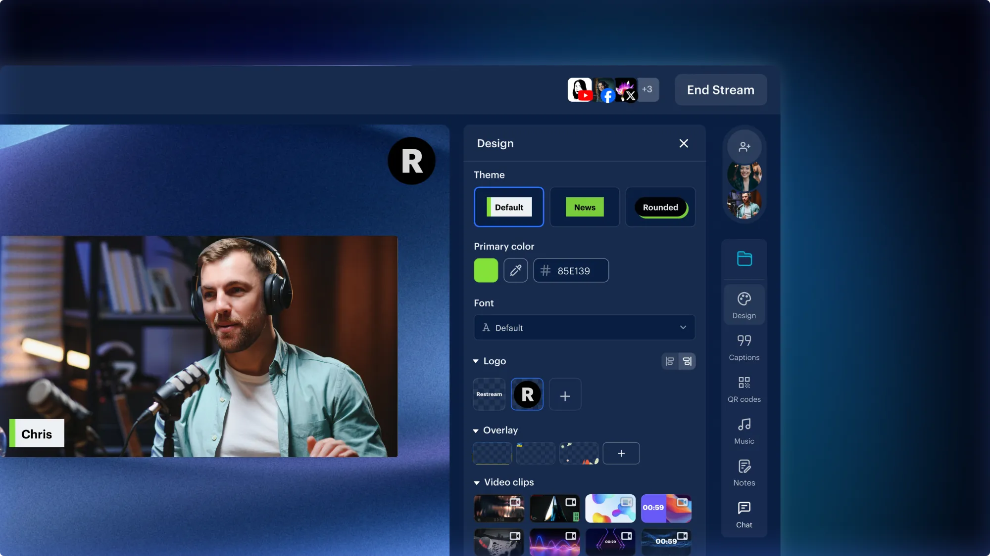 Repurposing livestream content from Restream studio recording