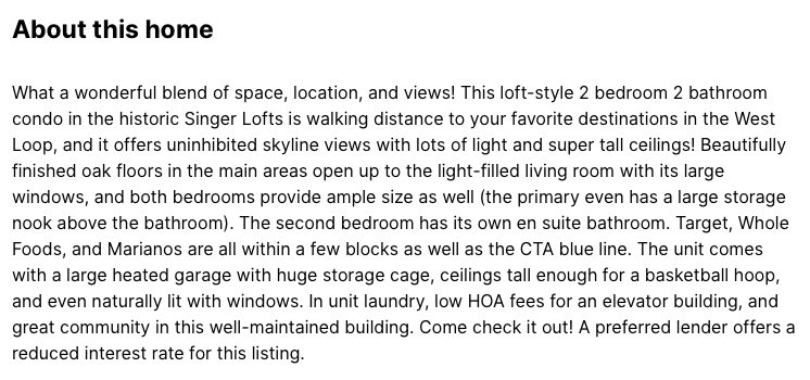 SEO-optimized property listing description in Surfer SEO