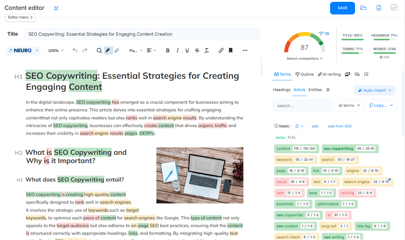 NeuronWriter content optimization tool comparison